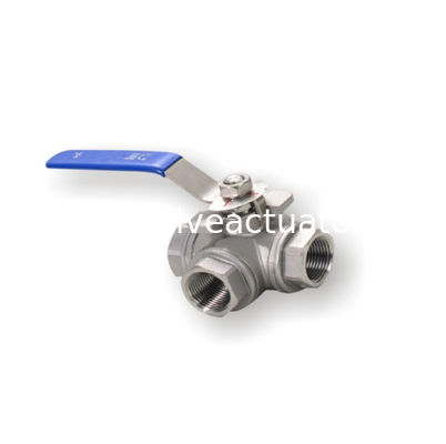 Un bon prix. Type à trois voies de boule d'acier inoxydable de valve de centrale de DN15 DN20 DN25 T/L en ligne